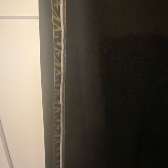 Zara Basic Cropped Wide Leg Black Pants Side Stripe with ZARA repeated Size L - Picture 9 of 13